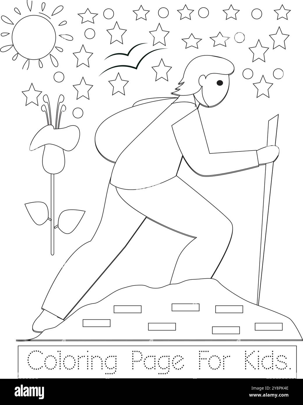 Waking Man Coloring Page For Kids Stock Vector Image & Art - Alamy