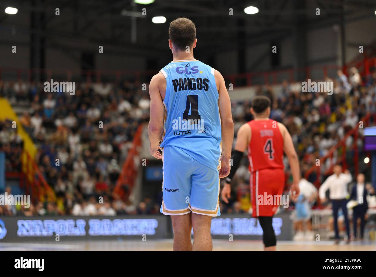 Kevin Pangos of Napolibasket during Napolibasket vs Pallacanestro Trieste, Italian Basketball Serie A match in Naples, Italy, October 06 2024 Stock Photo