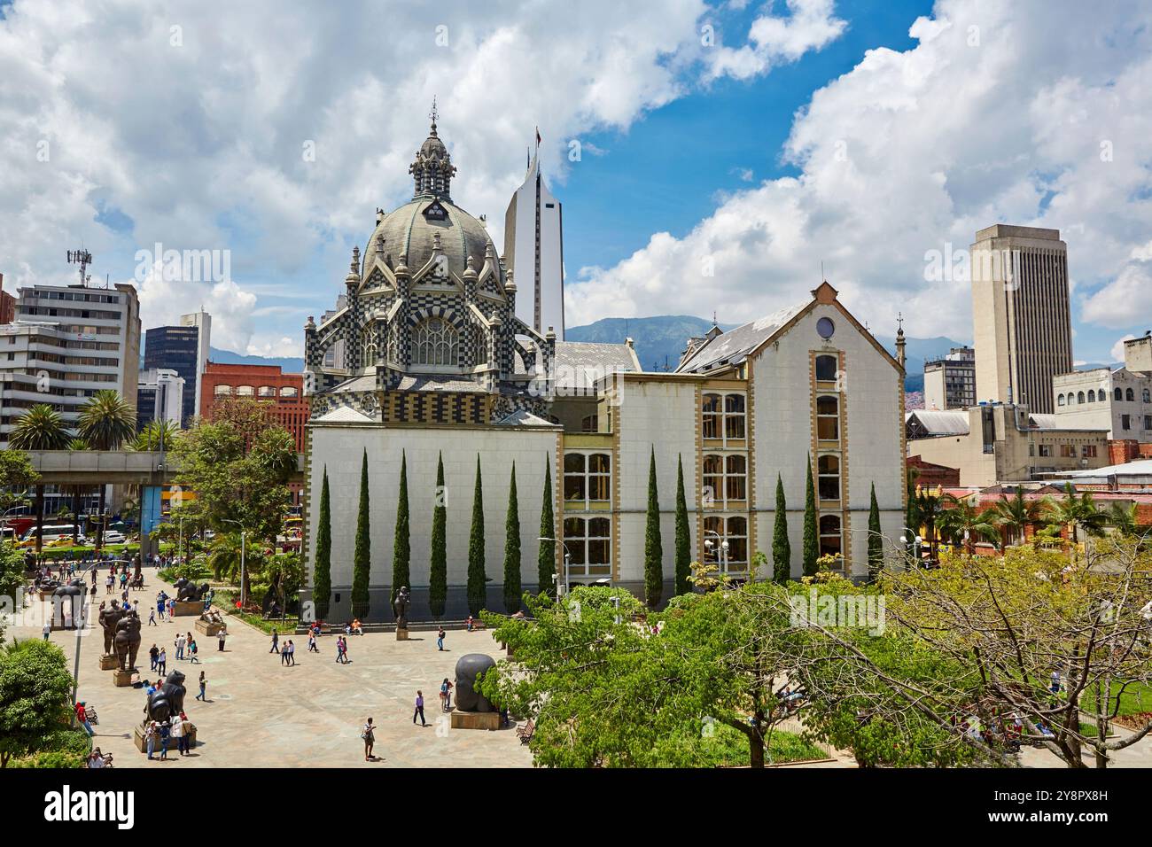 Palacio de la Cultura Rafael Uribe, Plaza Fernando Botero, Medellin, Antioquia, Colombia, South America. Stock Photo