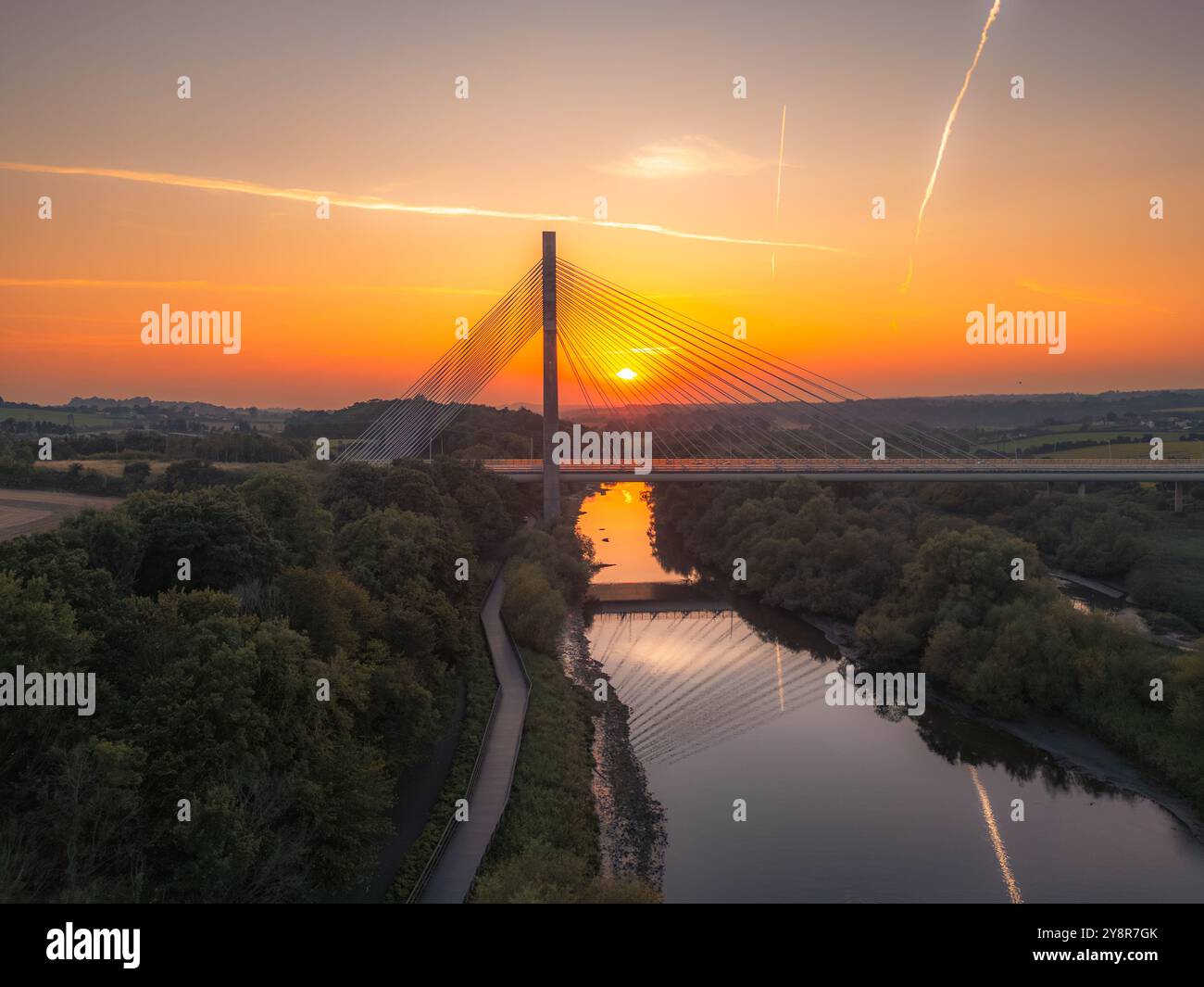 Sunset at the Mary McAleese Bridge Stock Photo