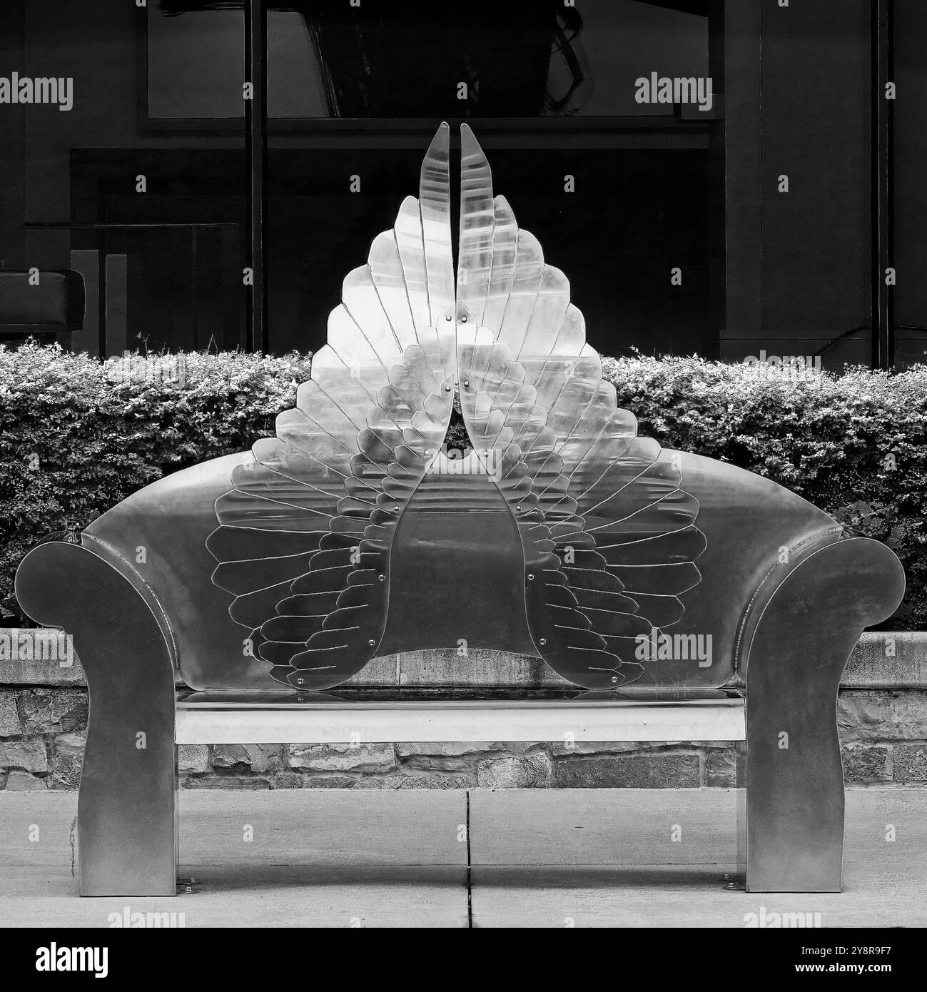 Outdoor resting bench Black and White Stock Photos & Images - Alamy
