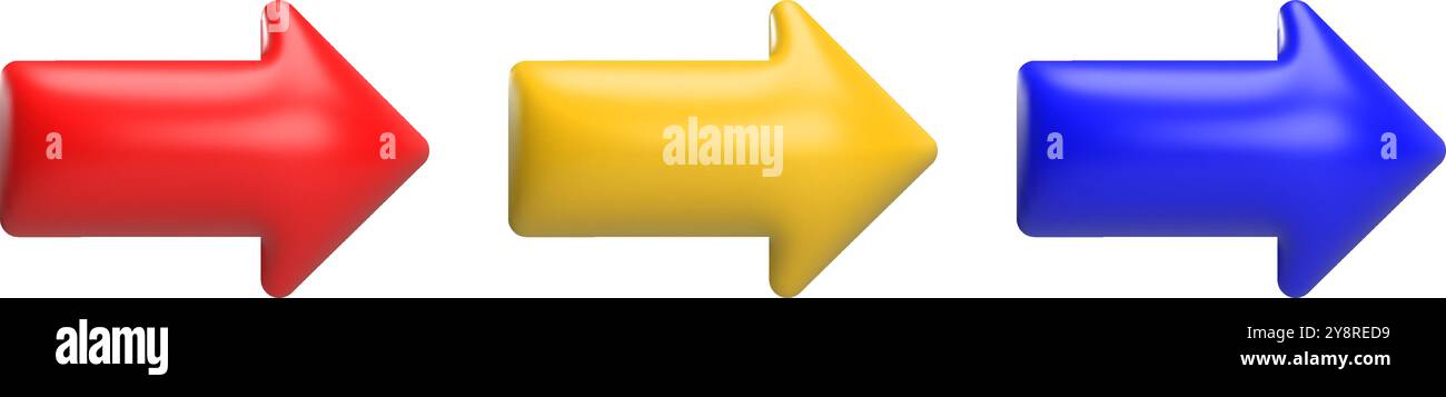 colorful 3d arrows isolated. Vector illustration Stock Vector Image ...