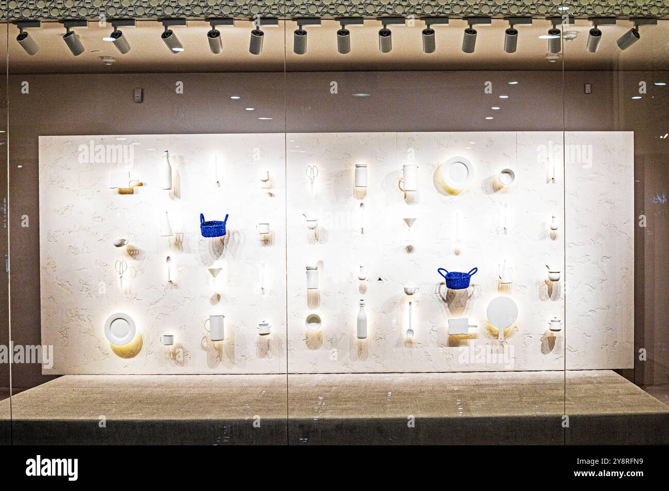 stylish interior with dishes in the supermarket Stock Photo - Alamy