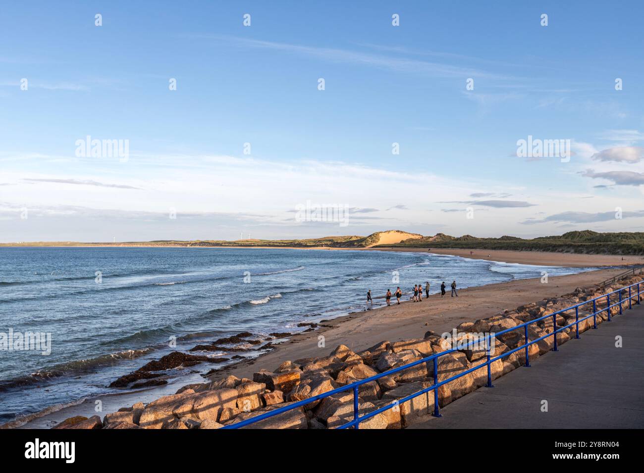 Women entering to have a bath, Fraserburgh Beach, Fraserburgh,  Aberdeenshire, Scotland, UK Stock Photo