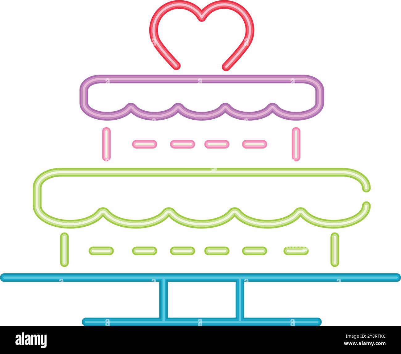 sweet birthday cake neon style Stock Vector Image & Art - Alamy