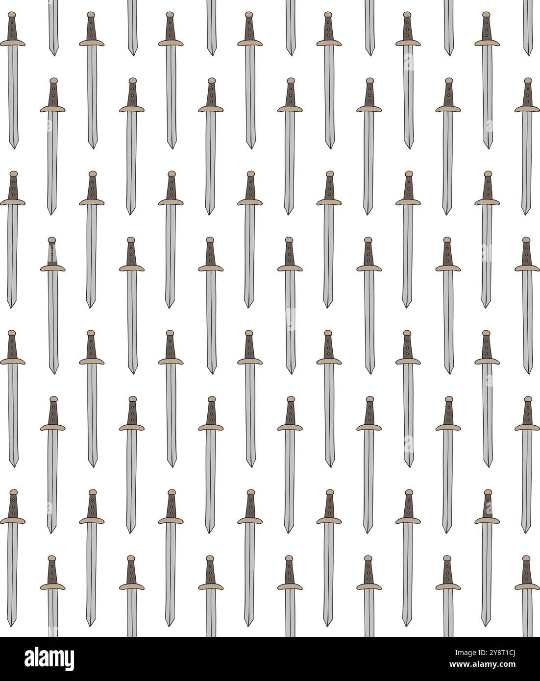 Vector seamless pattern of hand drawn sword Stock Vector