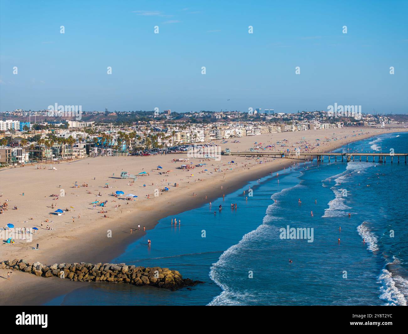 Aerial View of Venice Beach and Pier in Los Angeles, California Stock ...