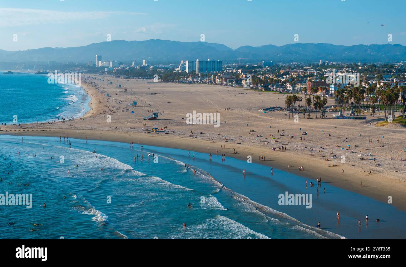 Aerial View of Venice Beach and Los Angeles Cityscape Stock Photo - Alamy