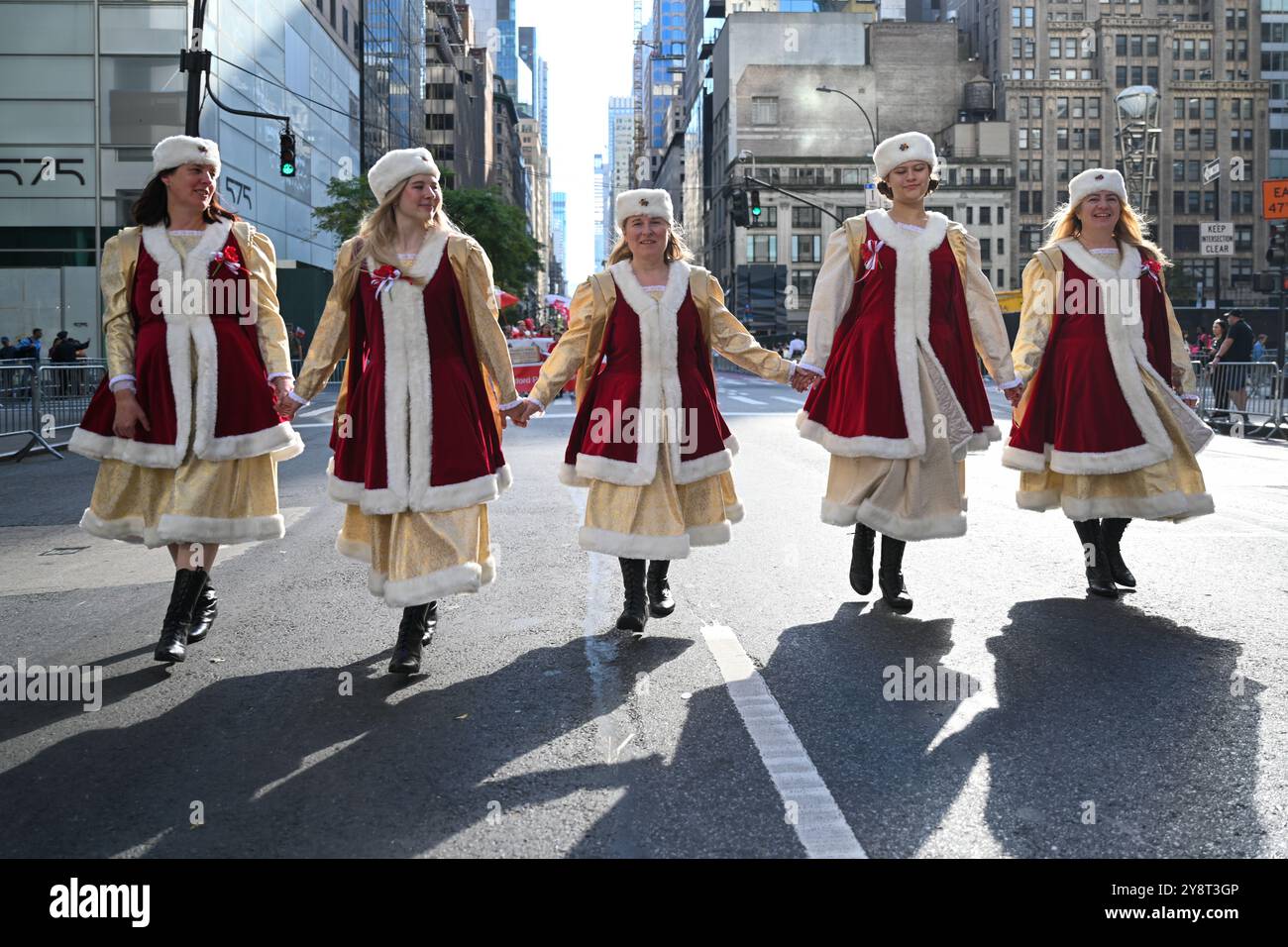 Polish-Americans participate in the 87th Annual Pulaski Day Parade on Fifth Avenue on October 06, 2024 in New York City. Stock Photo