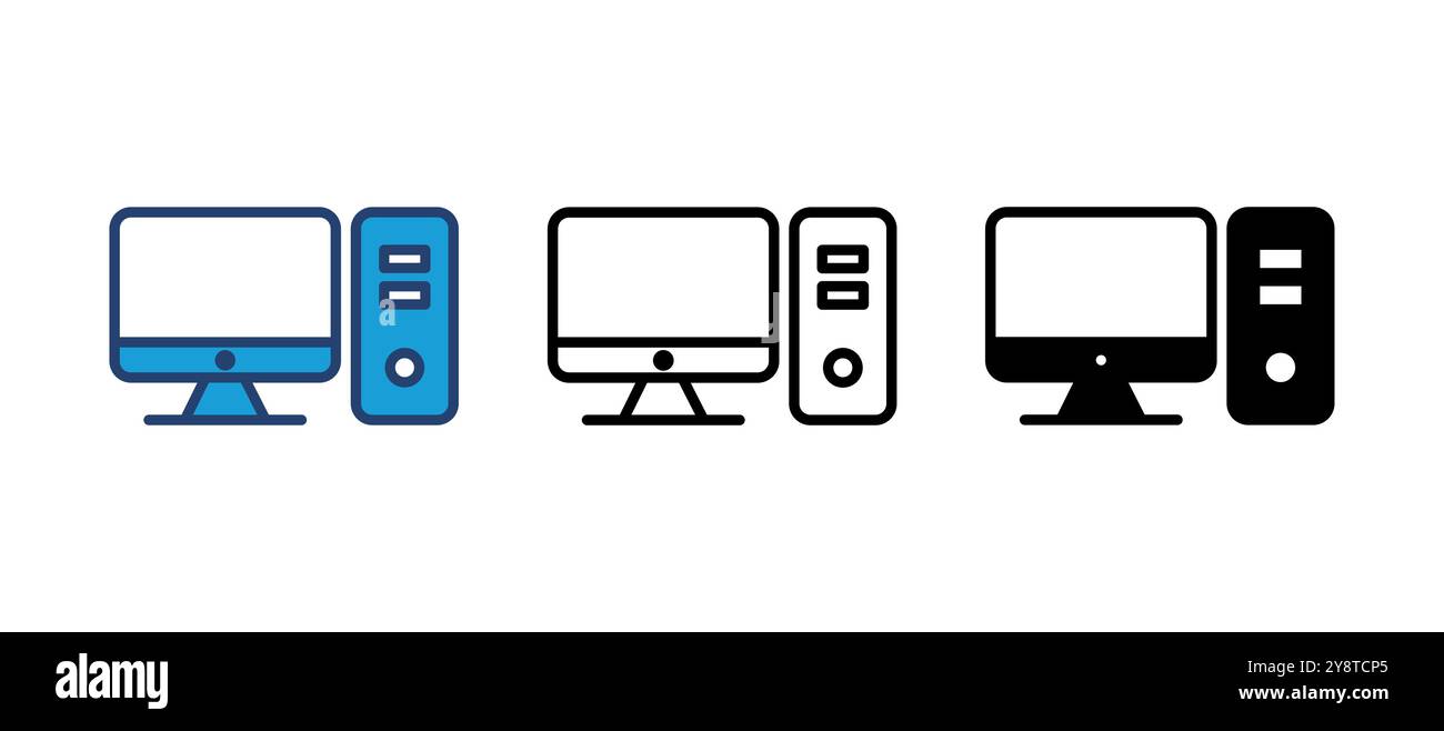 Computer icon vector. computer monitor icon vector. Stock Vector
