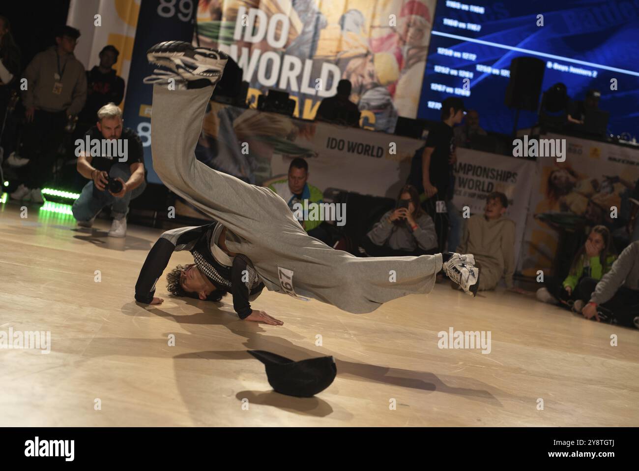 Young dancer, official World Championships in Breakdance, World Cup in Hip-Hop, 2024, Magdeburg, Saxony-Anhalt, Germany, Europe Stock Photo