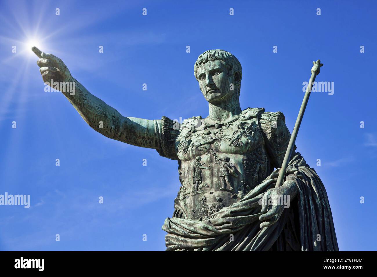 Julius Caesar, ancient statue in Rome, Italy. Concept for leadership, personal growth, personal development, self help Stock Photo
