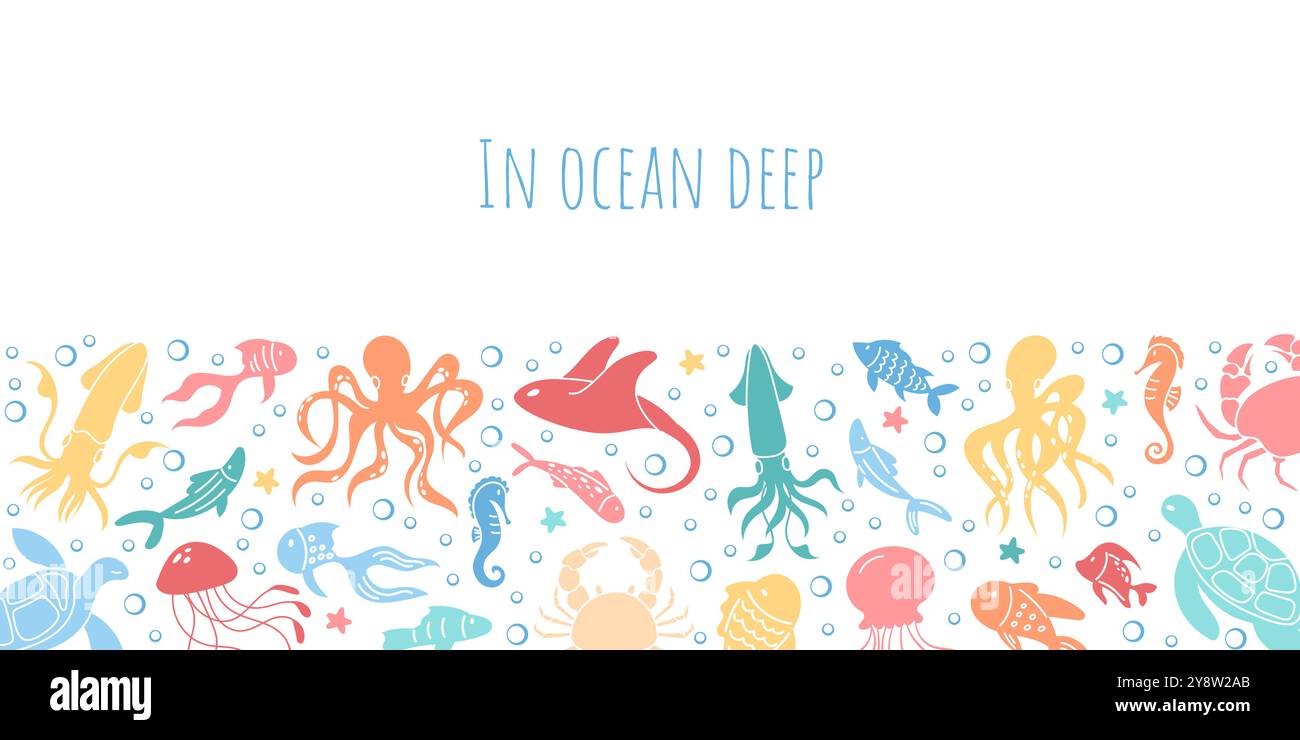 Colorful Marine Fauna and Flora Set Stock Vector Image & Art - Alamy