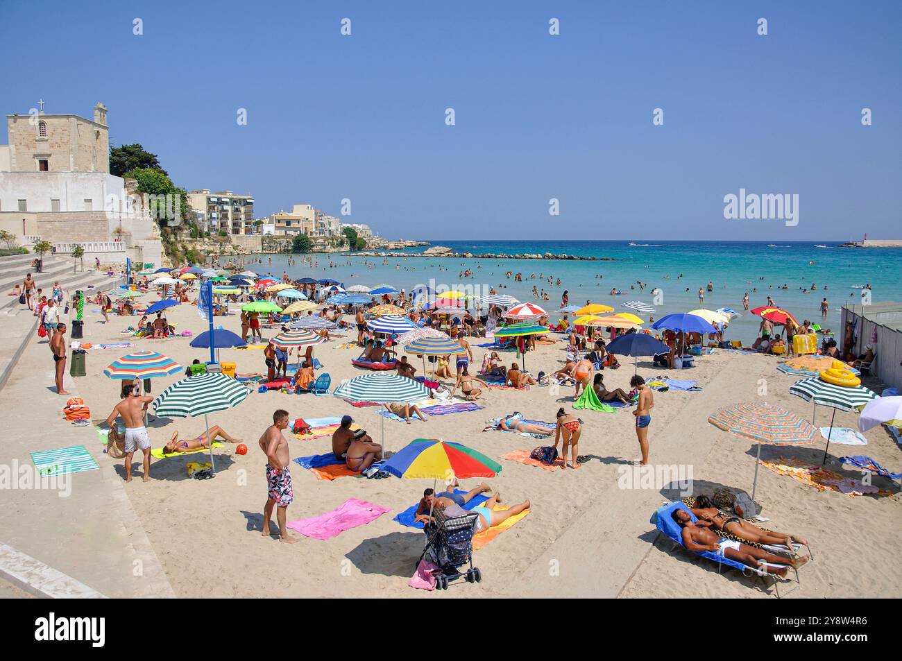 Town beach, Otranto, Lecce Province, Puglia Region, Italy Stock Photo