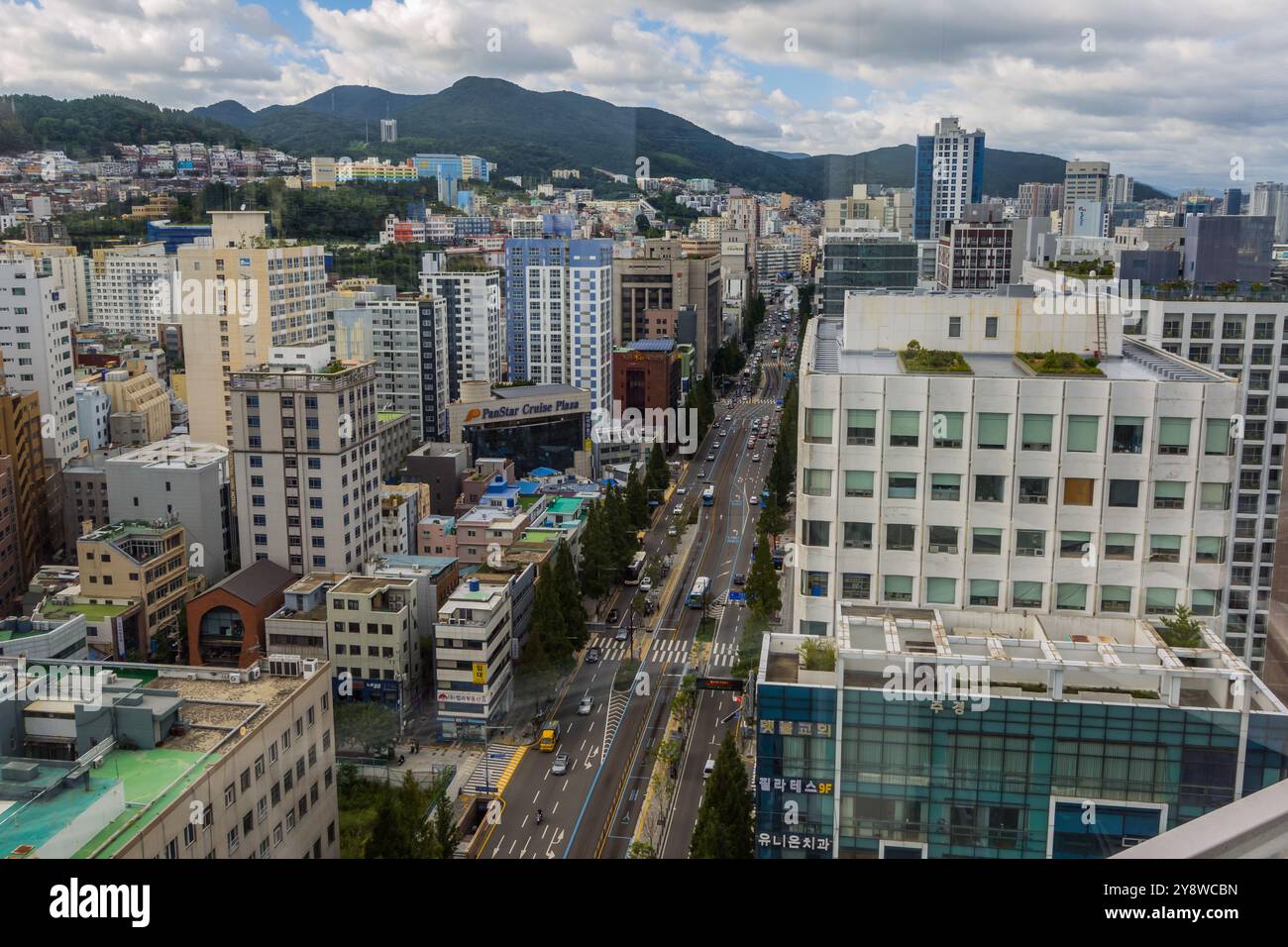 Busan, South Korea - August 30, 2024 - aerial view of Busan seen from ...