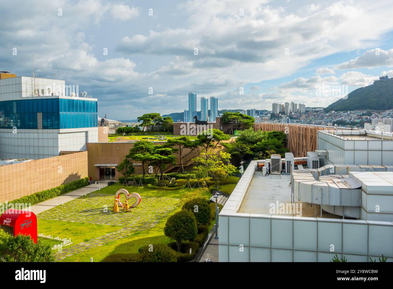 Busan, South Korea - August 30, 2024 - aerial view of Busan seen from ...
