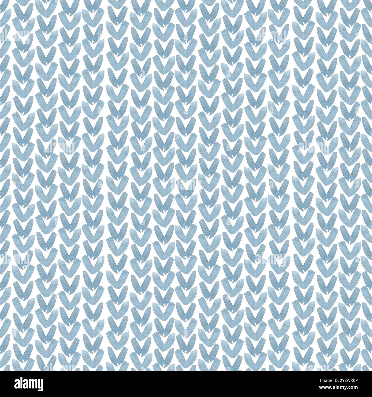 Hand drawn watercolor blue hearts seamless pattern isolated on white ...