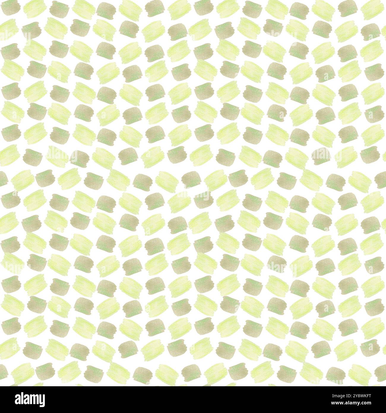 Hand drawn watercolor green spots seamless pattern isolated on white ...