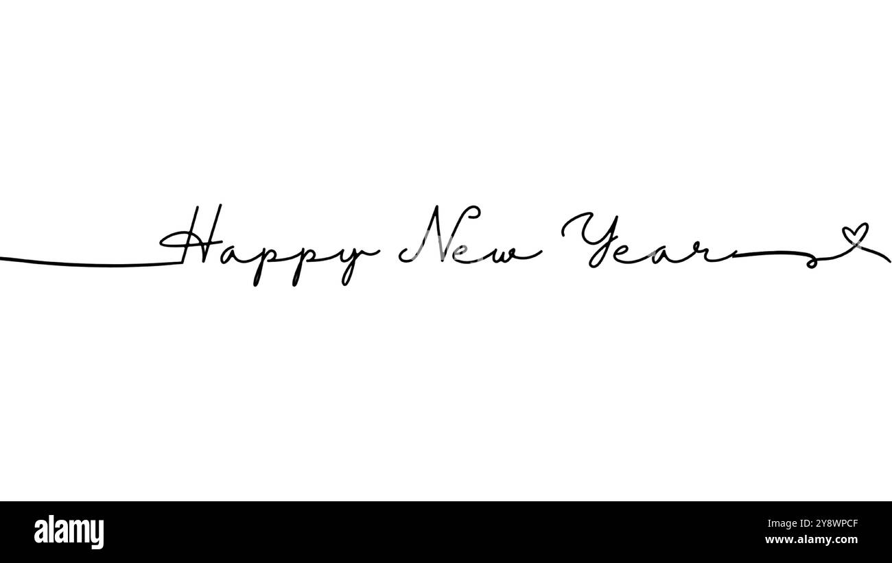 happy new year callighraphy vector illustrator Stock Vector