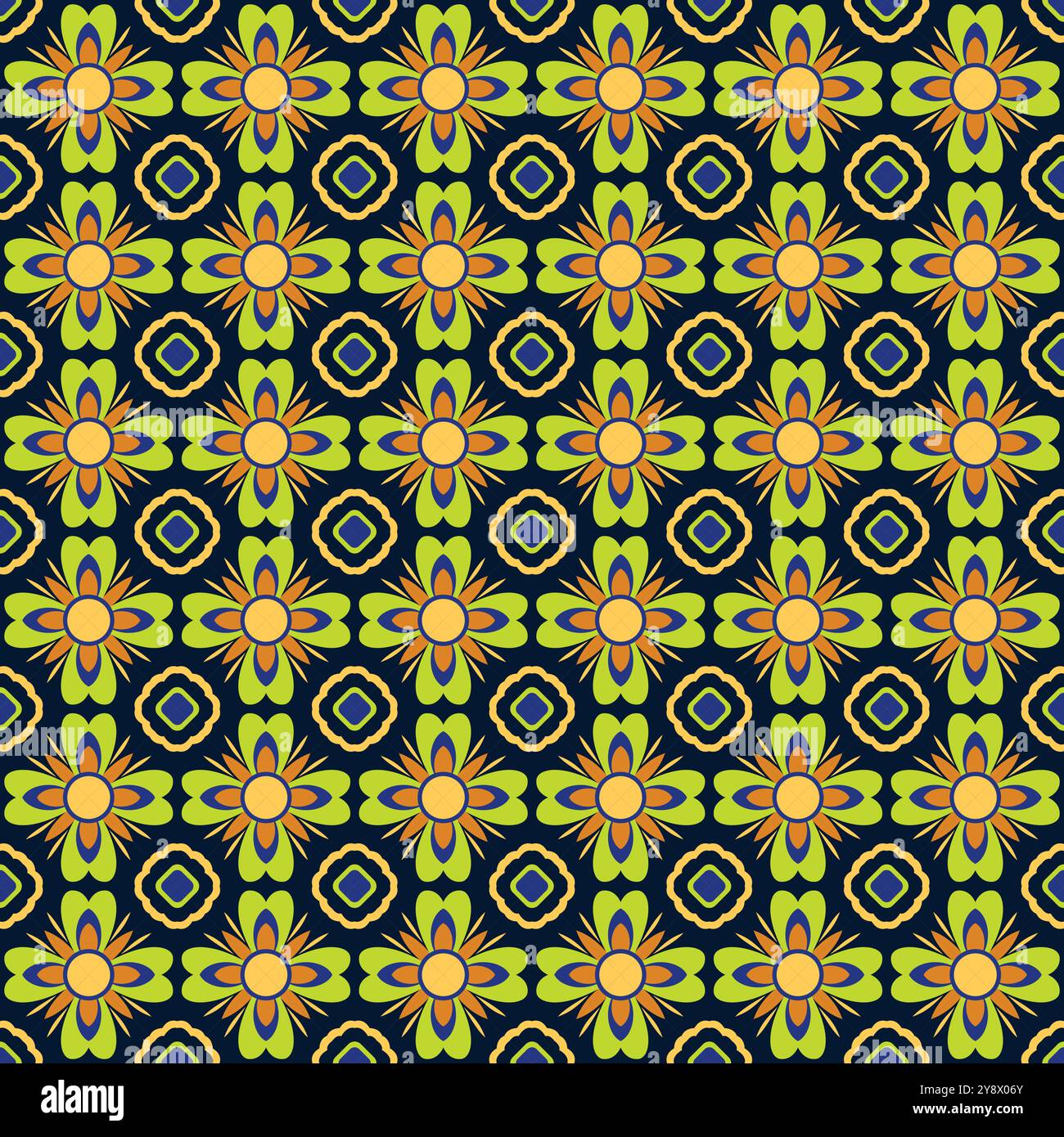 Talavera Flower Pattern. Tile Seamless Pattern Stock Vector Image & Art ...