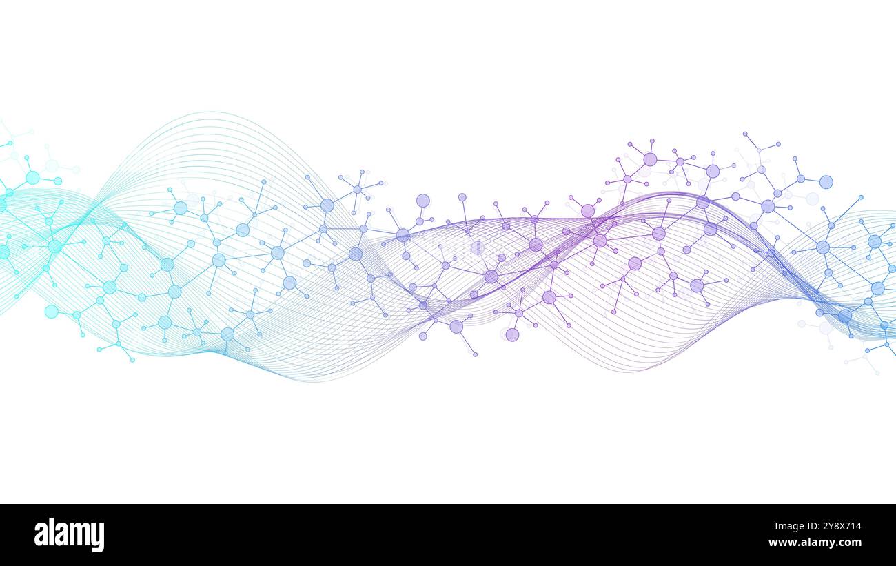 Colorful molecules background. DNA helix, DNA strand, DNA Test ...