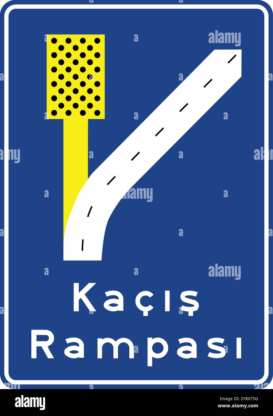 Escape lane, Information signs, Road signs in Turkey. Standard traffic ...