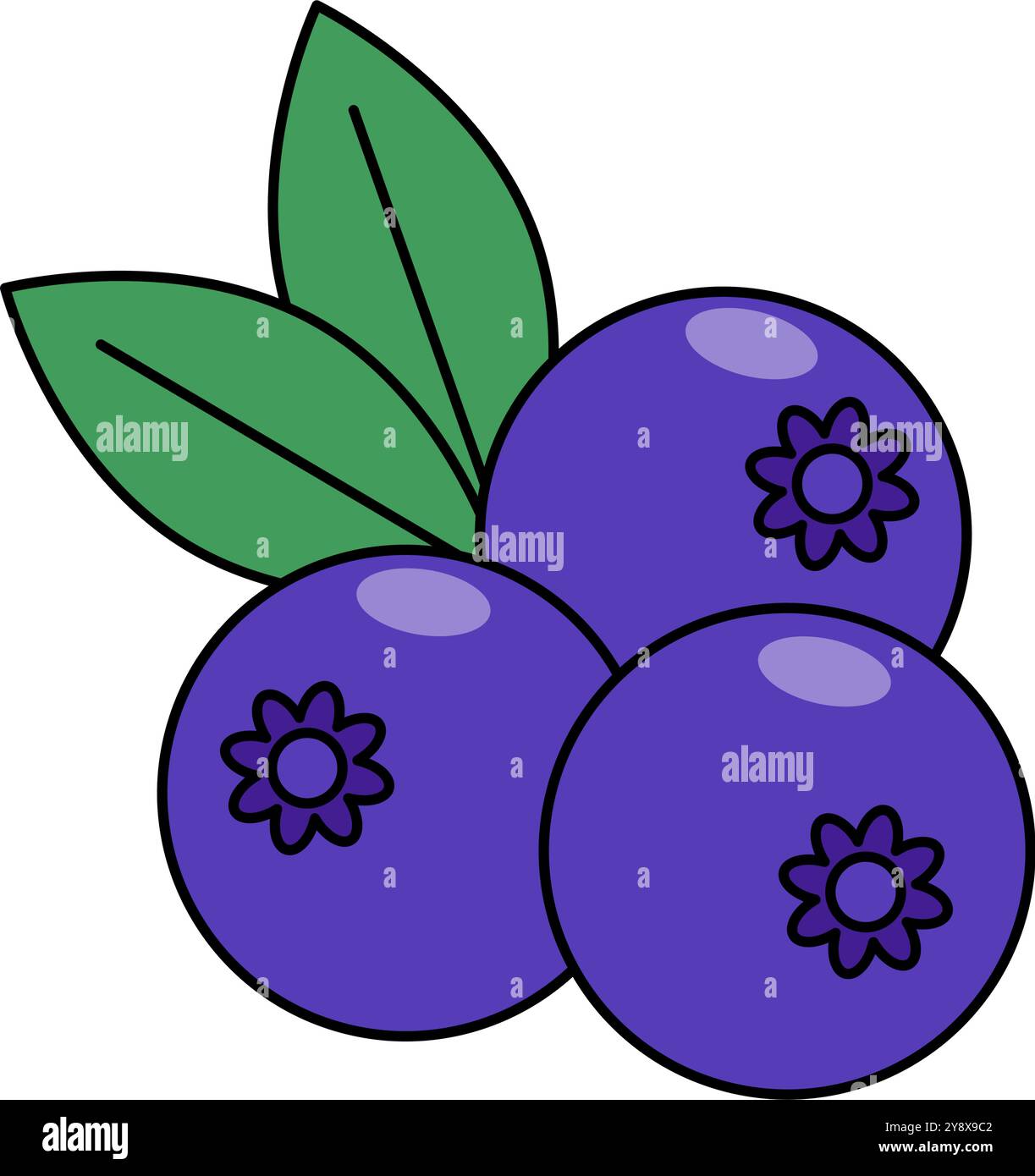 Flat design blueberry icon. Editable vector Stock Vector Image & Art ...