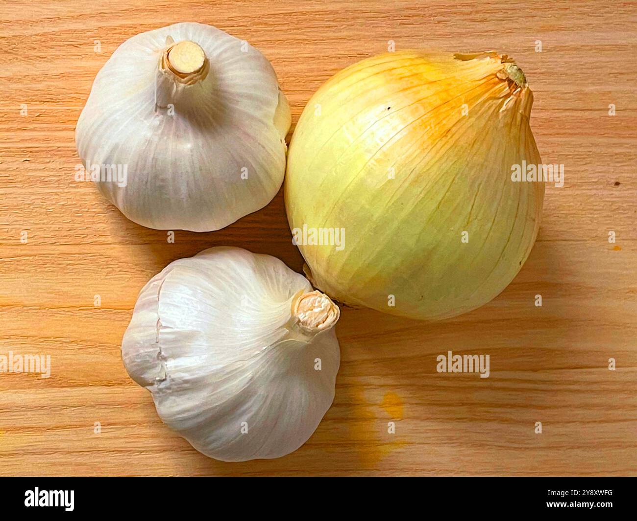 Garlic and onion. Still life. - Smartphone Captured Stock Image