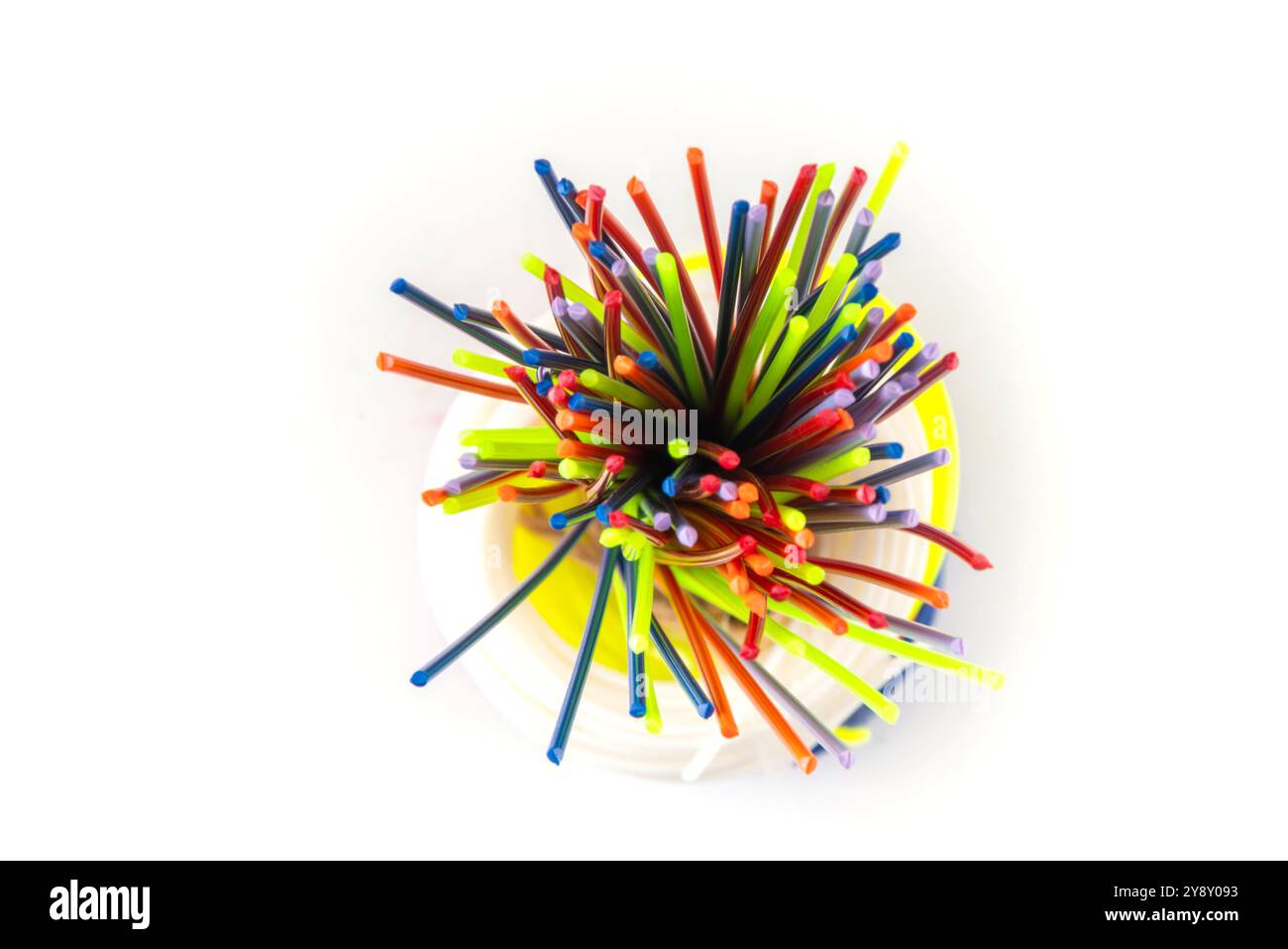 Colorful various plastic filament for 3D pen and printing Stock Photo