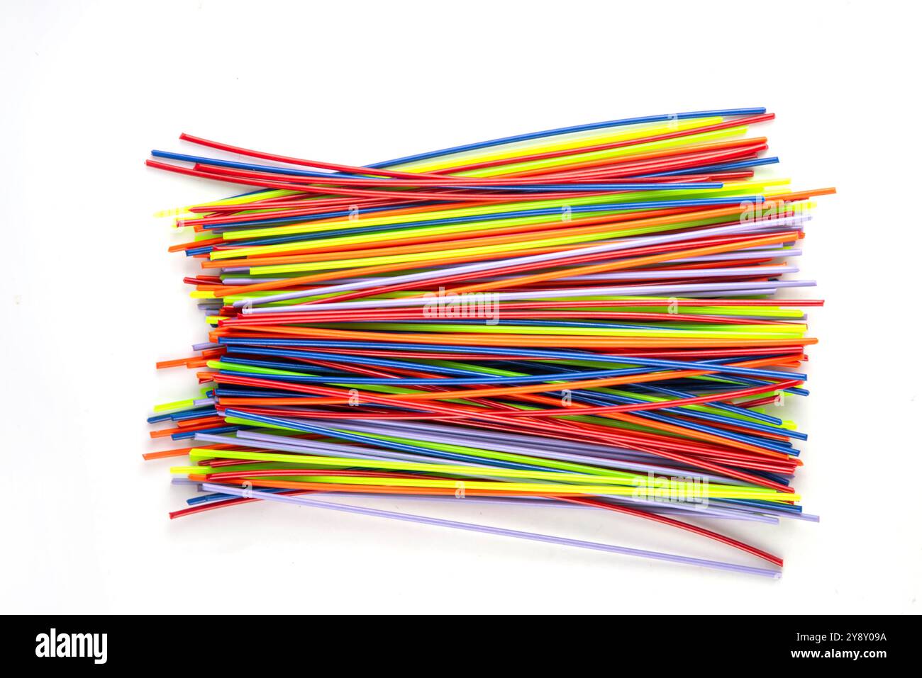 Colorful various plastic filament for 3D pen and printing Stock Photo