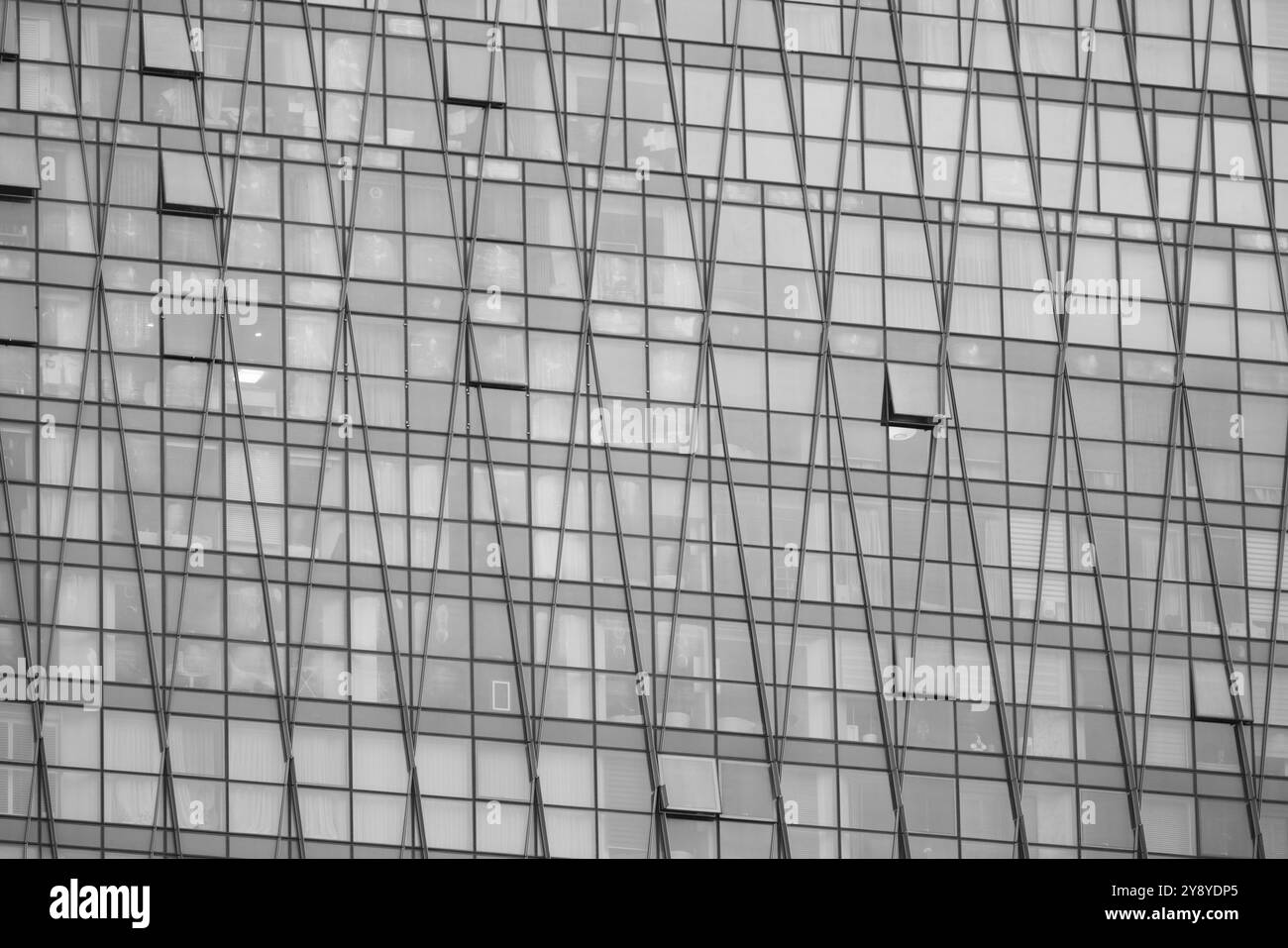Seoul South Korea downtown business building windows Stock Photo