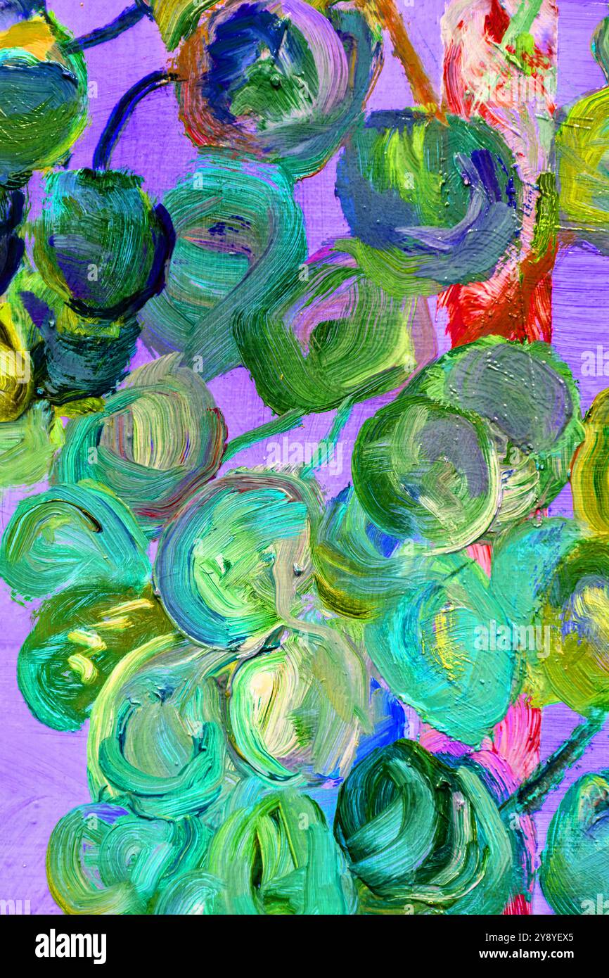 Painted canvas fragment, abstract art painting detail texture ...