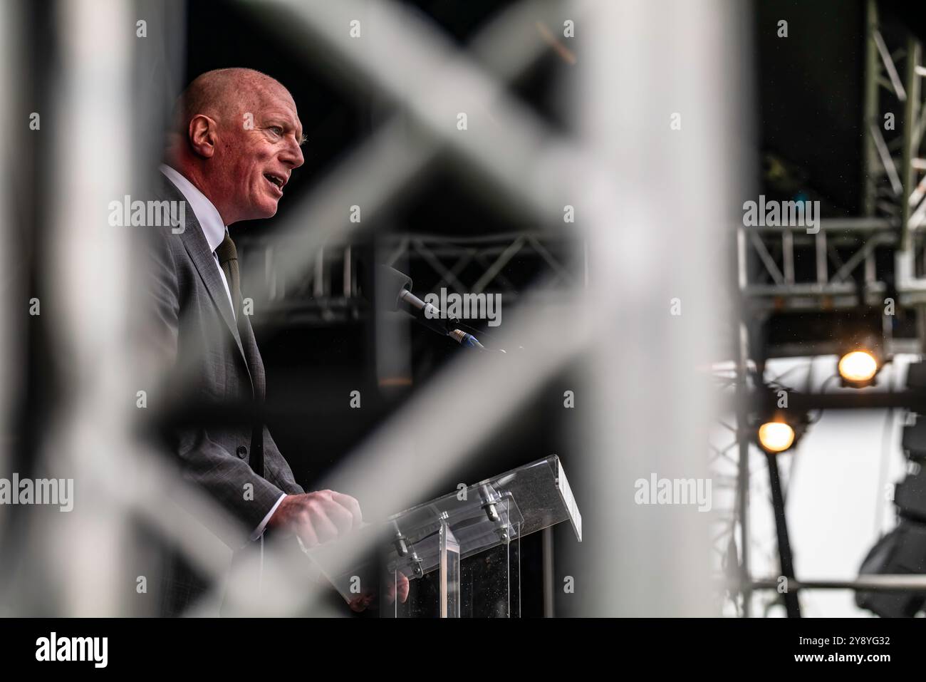 Durham, Co. Durham, England, UK. 13th July 2024. Matt Wrack - General Secretary, Fire Brigades Union. The Durham Miners Gala marks the 40th Anniversar Stock Photo