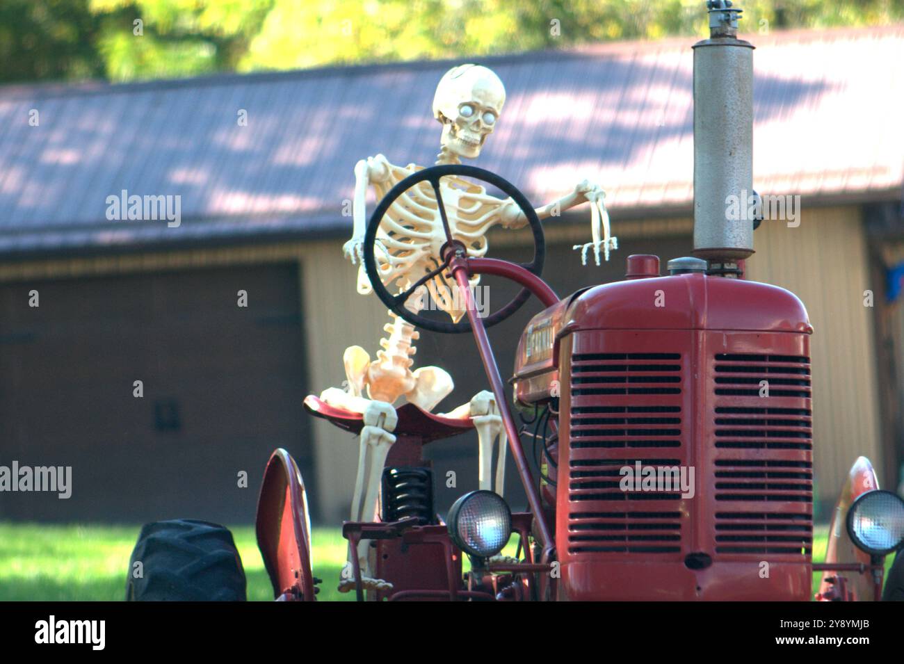 Skeleton Tractors Are Dangerous Stock Photo Alamy