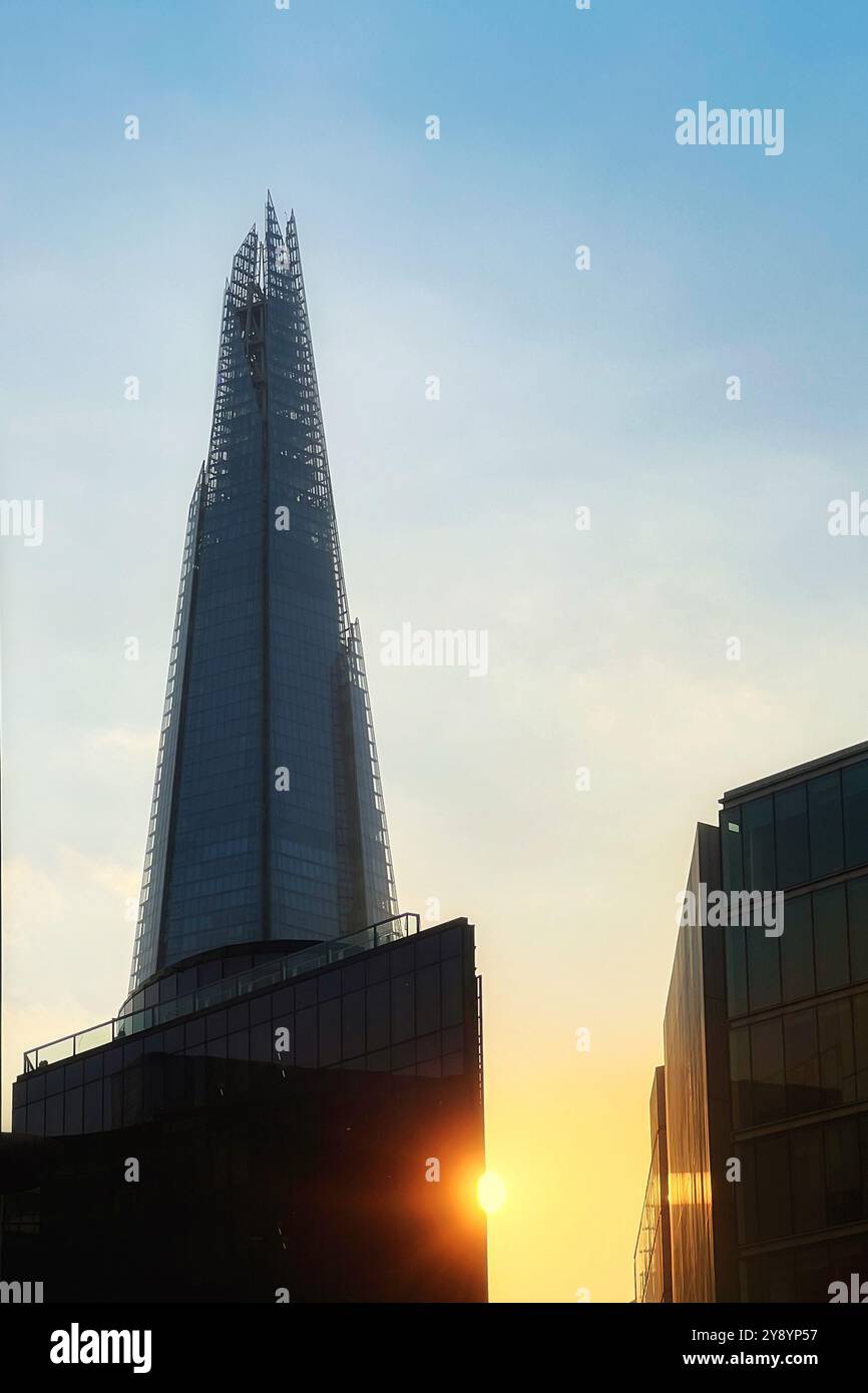 The Shard from Queens Walk on Soth Bank, London, UK - Smartphone Captured Stock Image