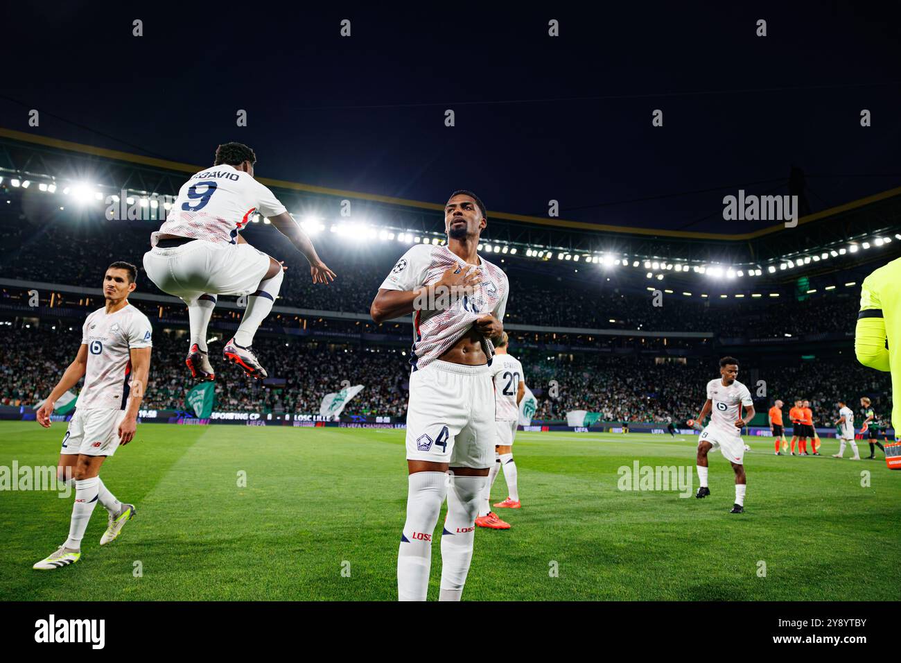 Lisbon, Portugal. 17th Sep, 2024. Jonathan David and Alexsandro Ribeiro ...