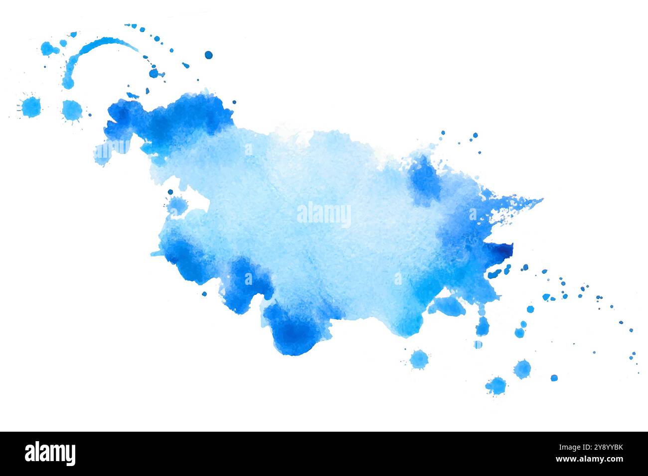 grungy style blue color ink splatter abstract background design vector ...