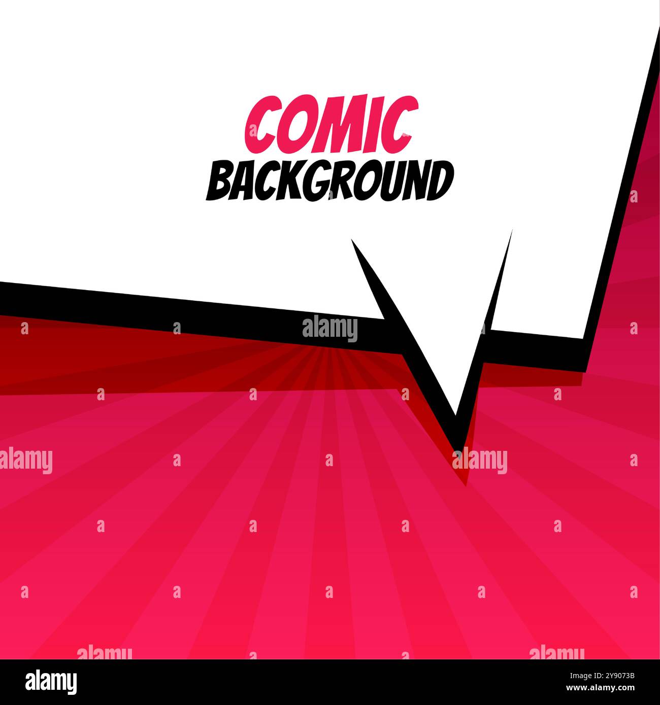 abstract blank speech bubble radial background in comic style vector ...