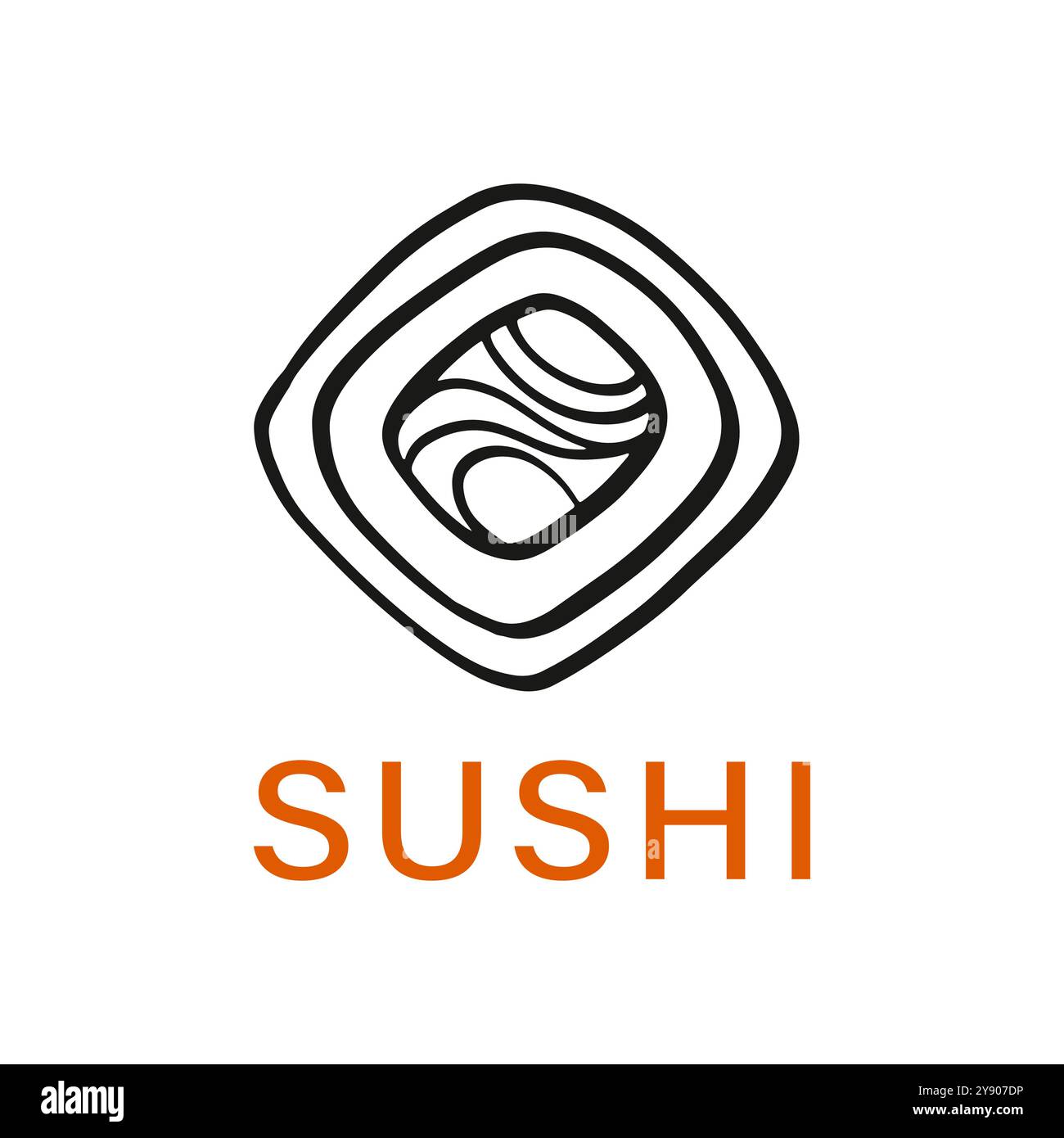Sushi Bar Logo Emblem Japanese Food Doodle Icon Stock Vector Image ...