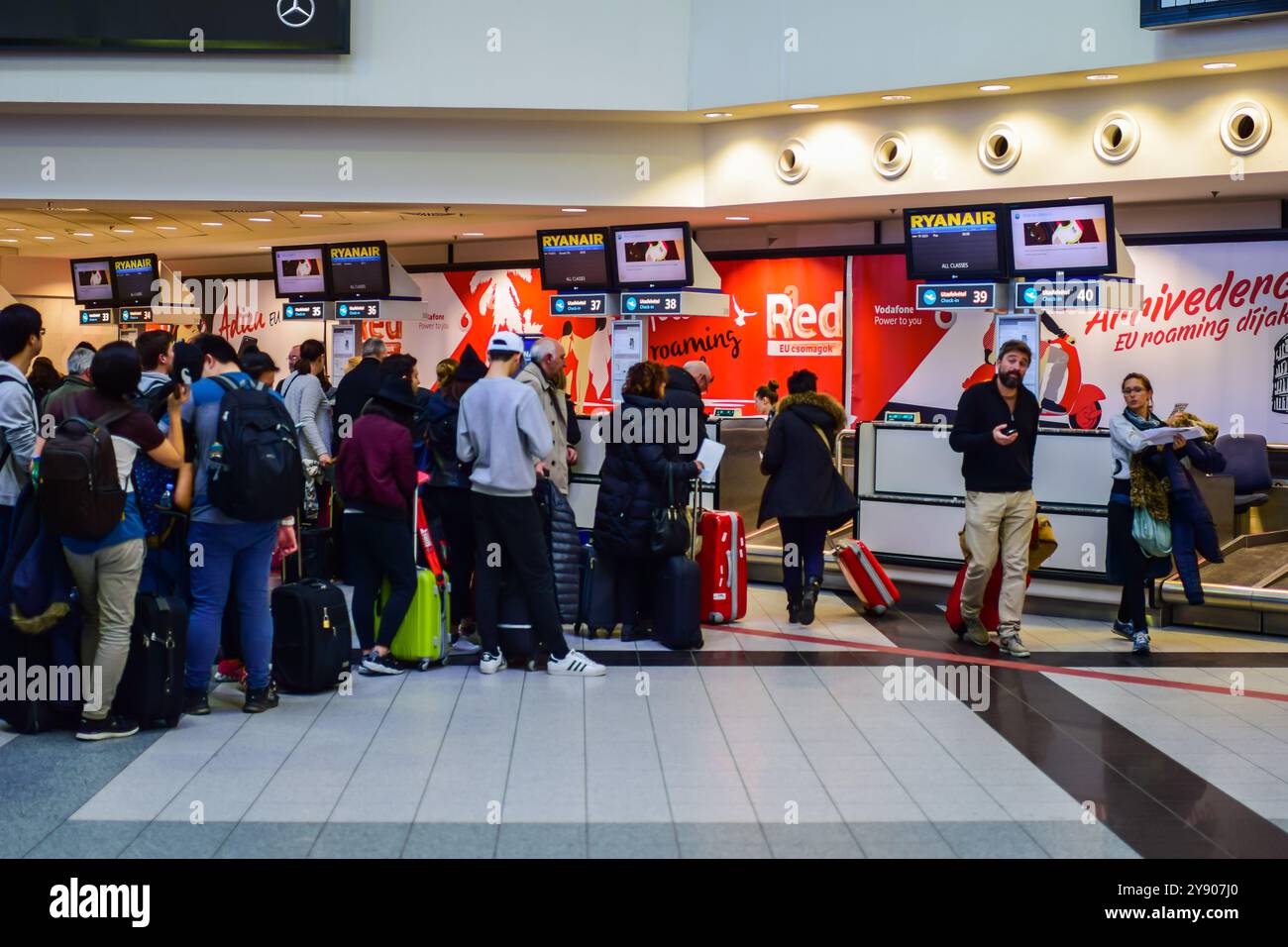 Budapest Airport departures Stock Photo