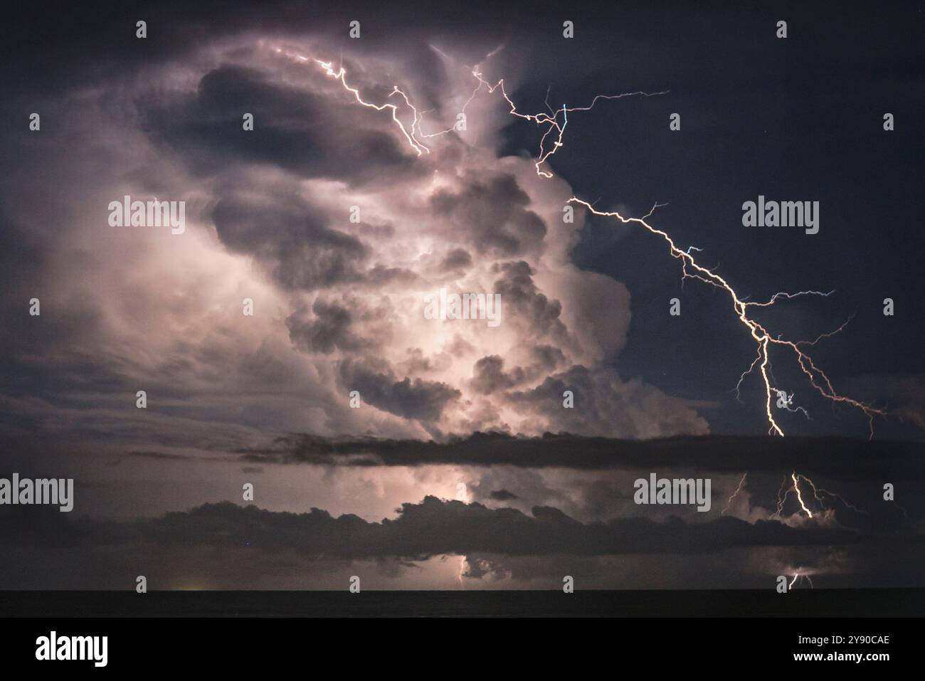 Dark stormy clouds lightning in hi-res stock photography and images - Alamy
