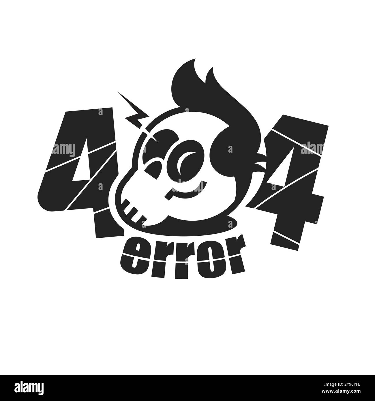 Flat web template with blue 404 on white background for site design. Stock Photo