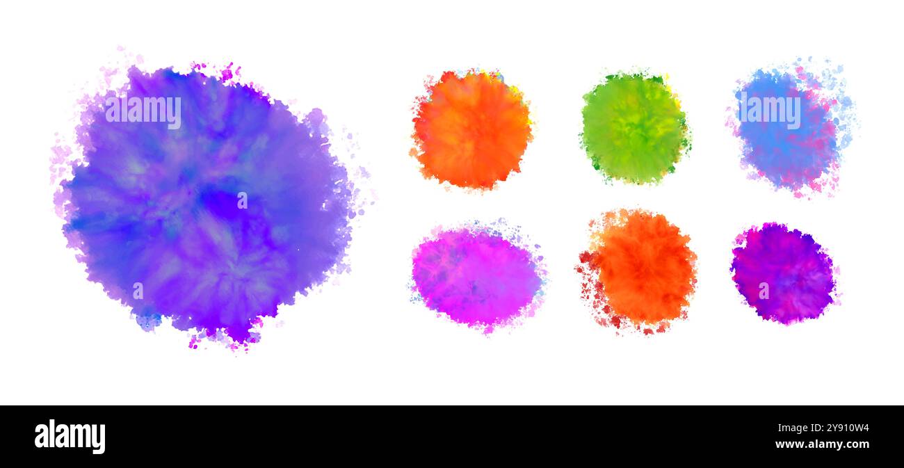 hand painted colorful ink splatter background in pack vector Stock ...