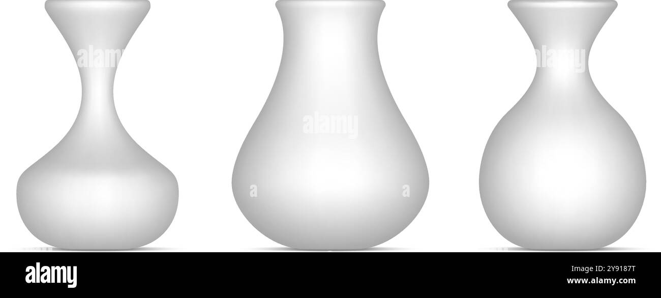 white vases set isolated on white. vector illustration Stock Vector ...