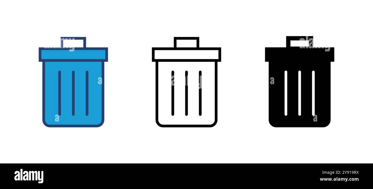Trash icon vector. trash can icon. delete icon vector. garbage Stock Vector