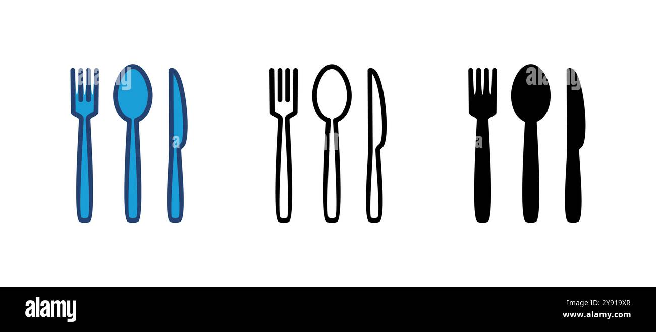 spoon and fork icon vector. spoon, fork and knife icon vector. restaurant icon Stock Vector
