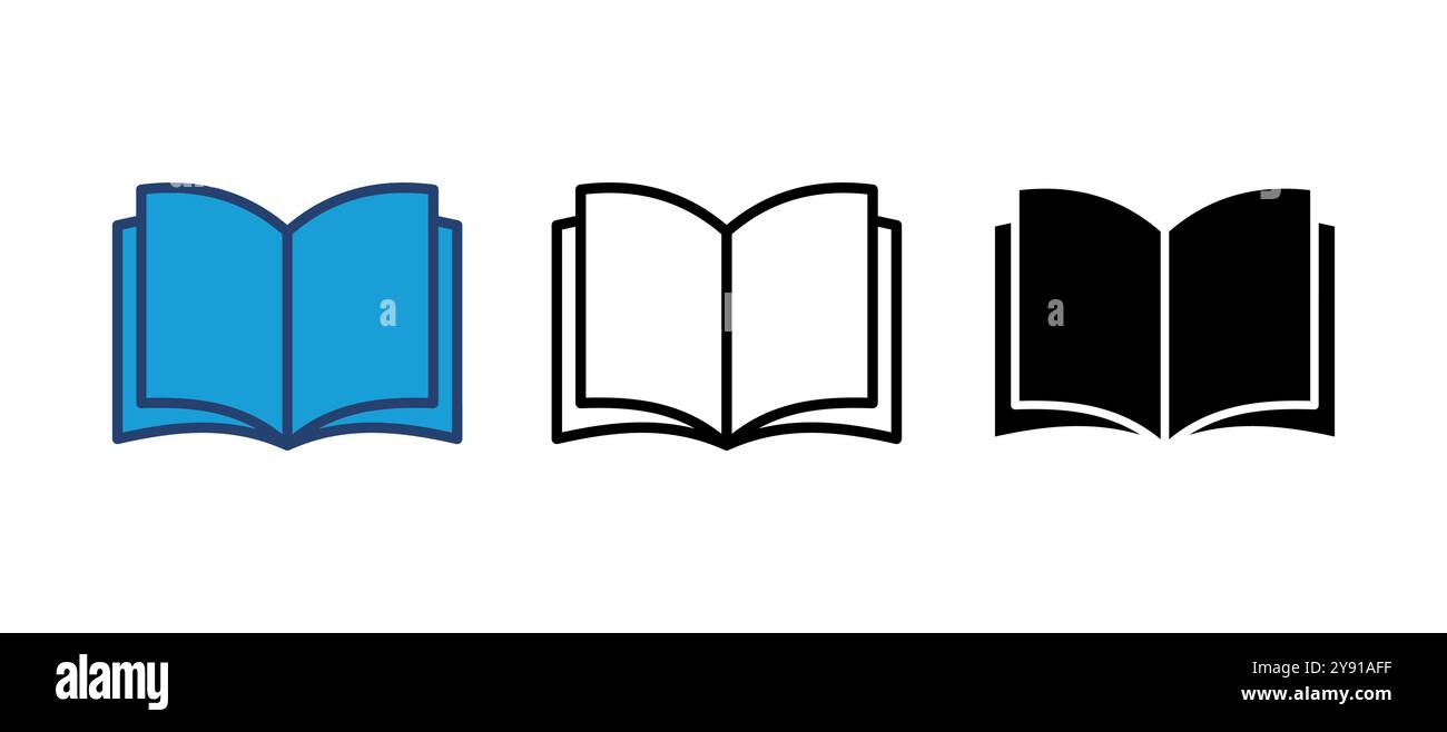 Book icon vector. open book icon vector. ebook icon Stock Vector