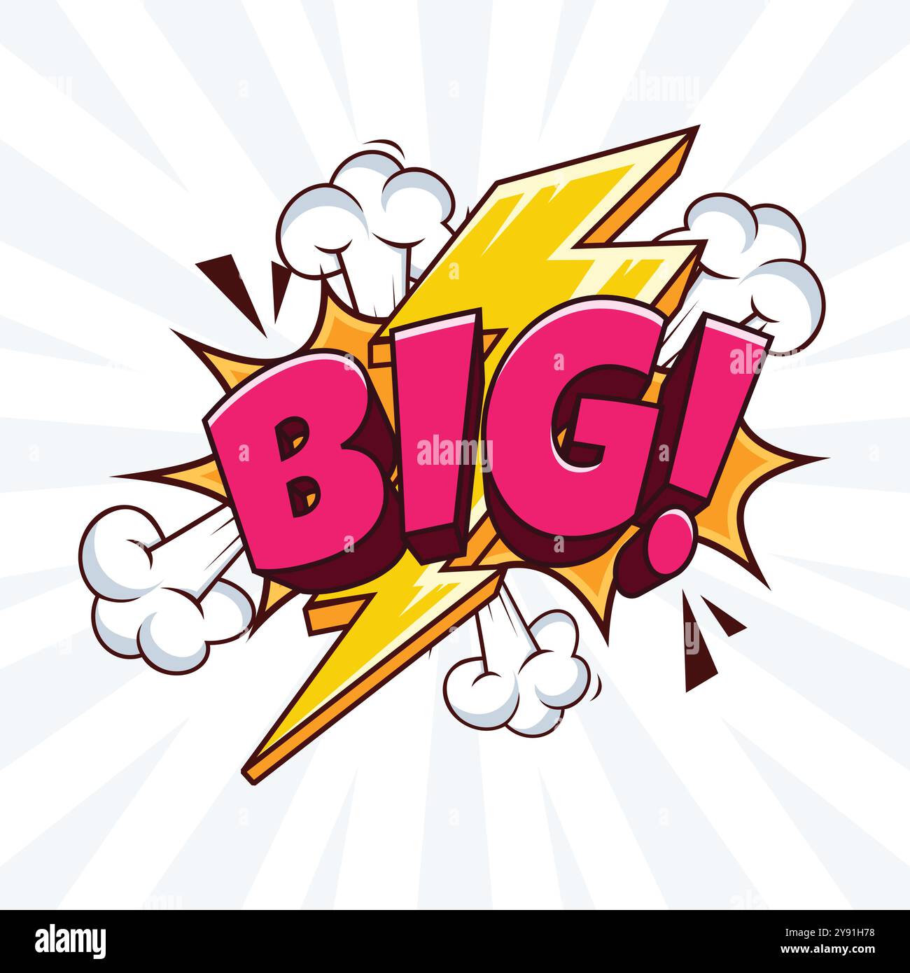 Big 3D Text Comic Cartoon Vector Design Template Stock Vector