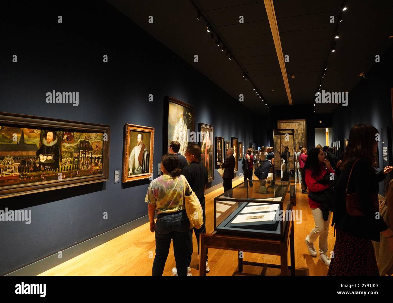 Colorful portraits of royalty from bygone days are popular attractions at the National Portrait Gallery in London Stock Photo