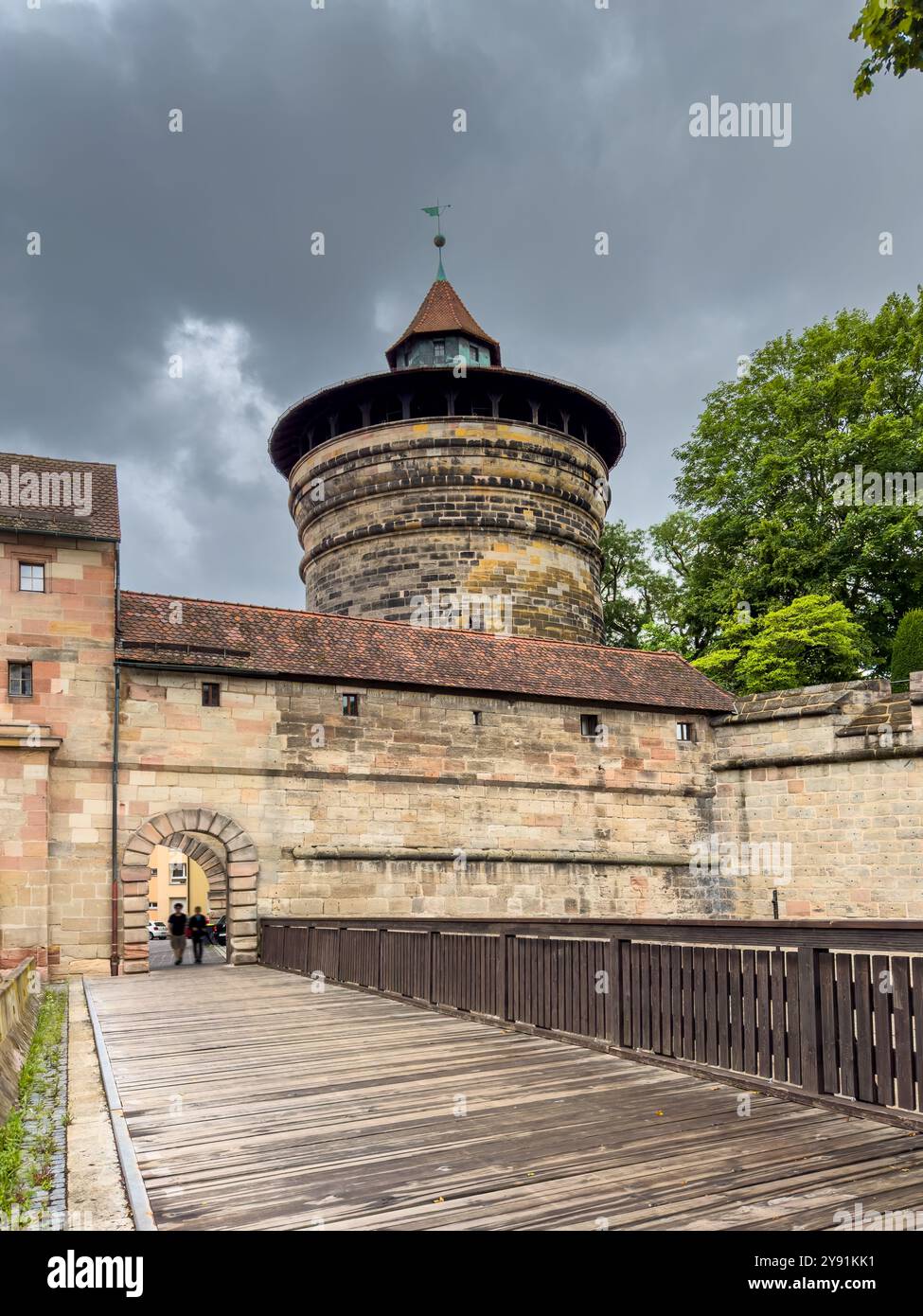 Nuremberg Imperial Castle and Sinwell Tower (Sinwellturm in Nuremberg), Germany Stock Photo